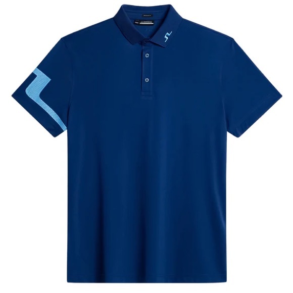 Men’s J. Lindeberg Estate Blue Heath Regular Fit Polo Golf T-Shirt Small NWT NEW - Picture 1 of 9